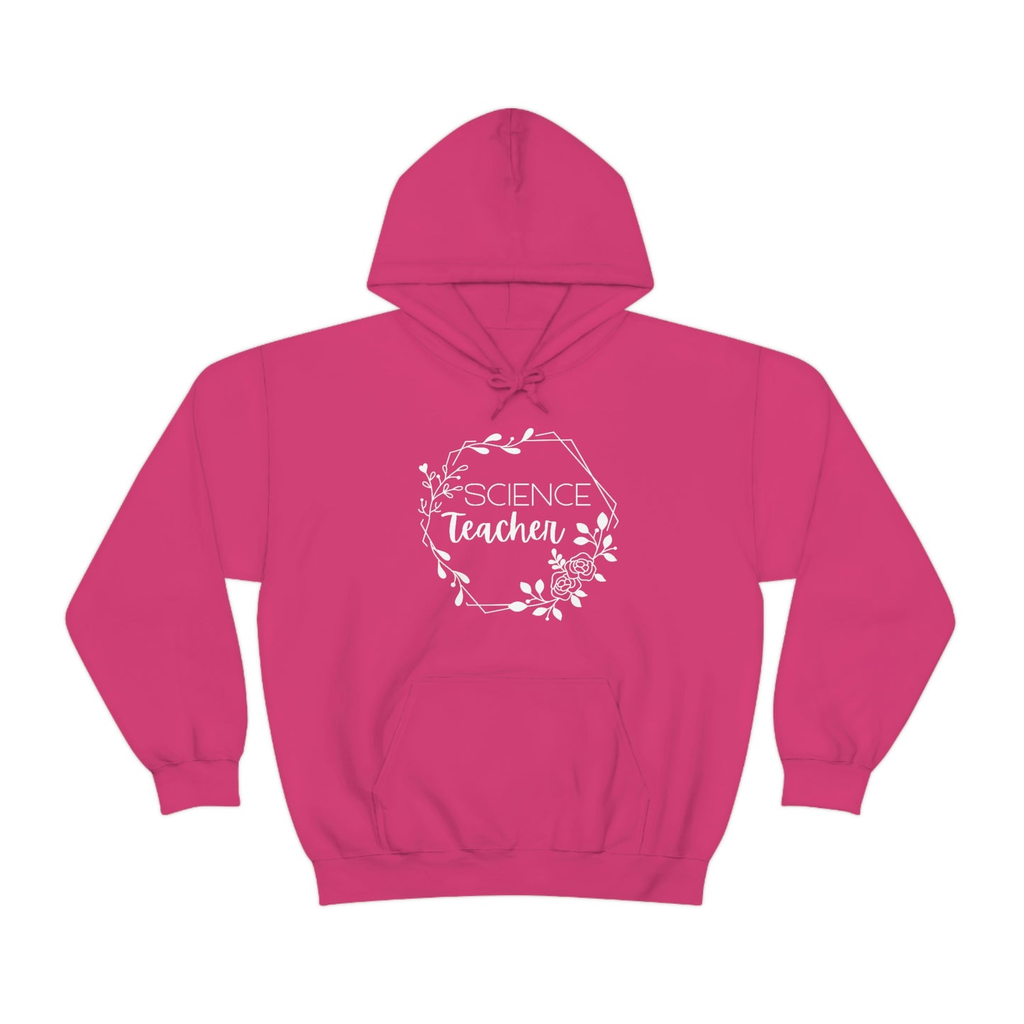 Science Teacher Floral Hexagon Hoodie | Unisex Heavy Blend Sweatshirt