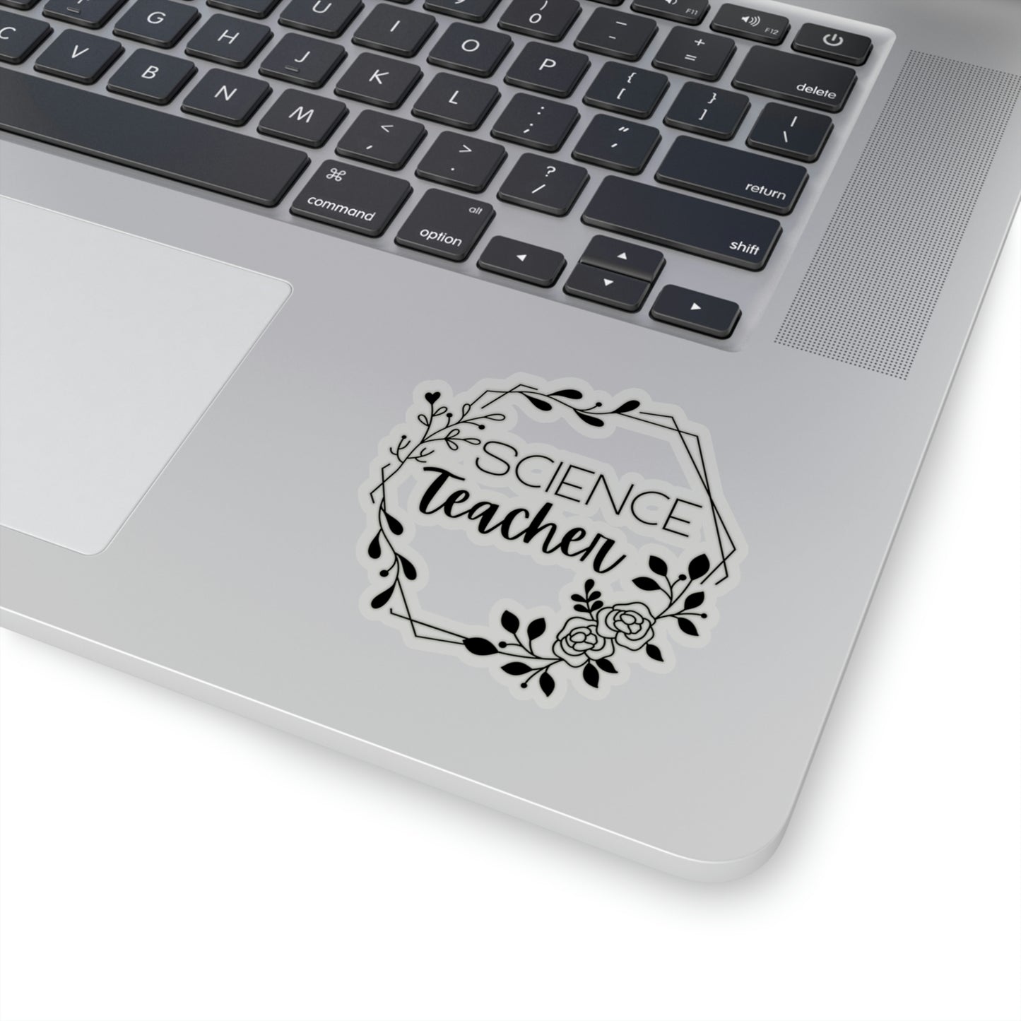 Science Teacher Floral Hexagon Kiss-Cut Sticker