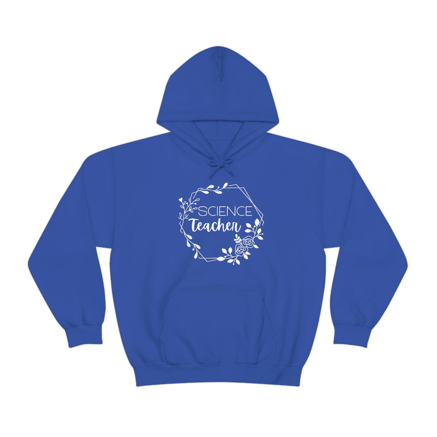 Science Teacher Floral Hexagon Hoodie | Unisex Heavy Blend Sweatshirt