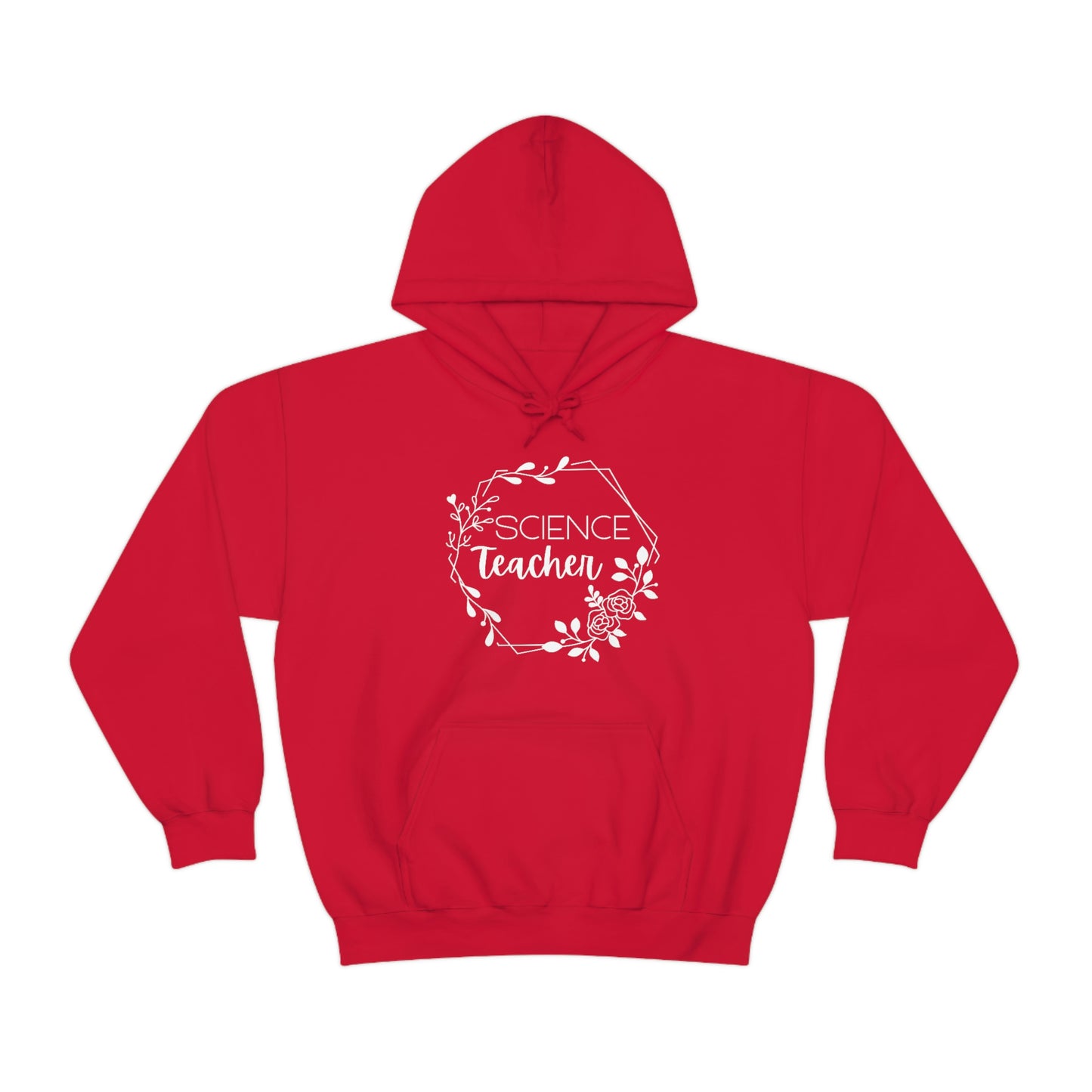 Science Teacher Floral Hexagon Hoodie | Unisex Heavy Blend Sweatshirt