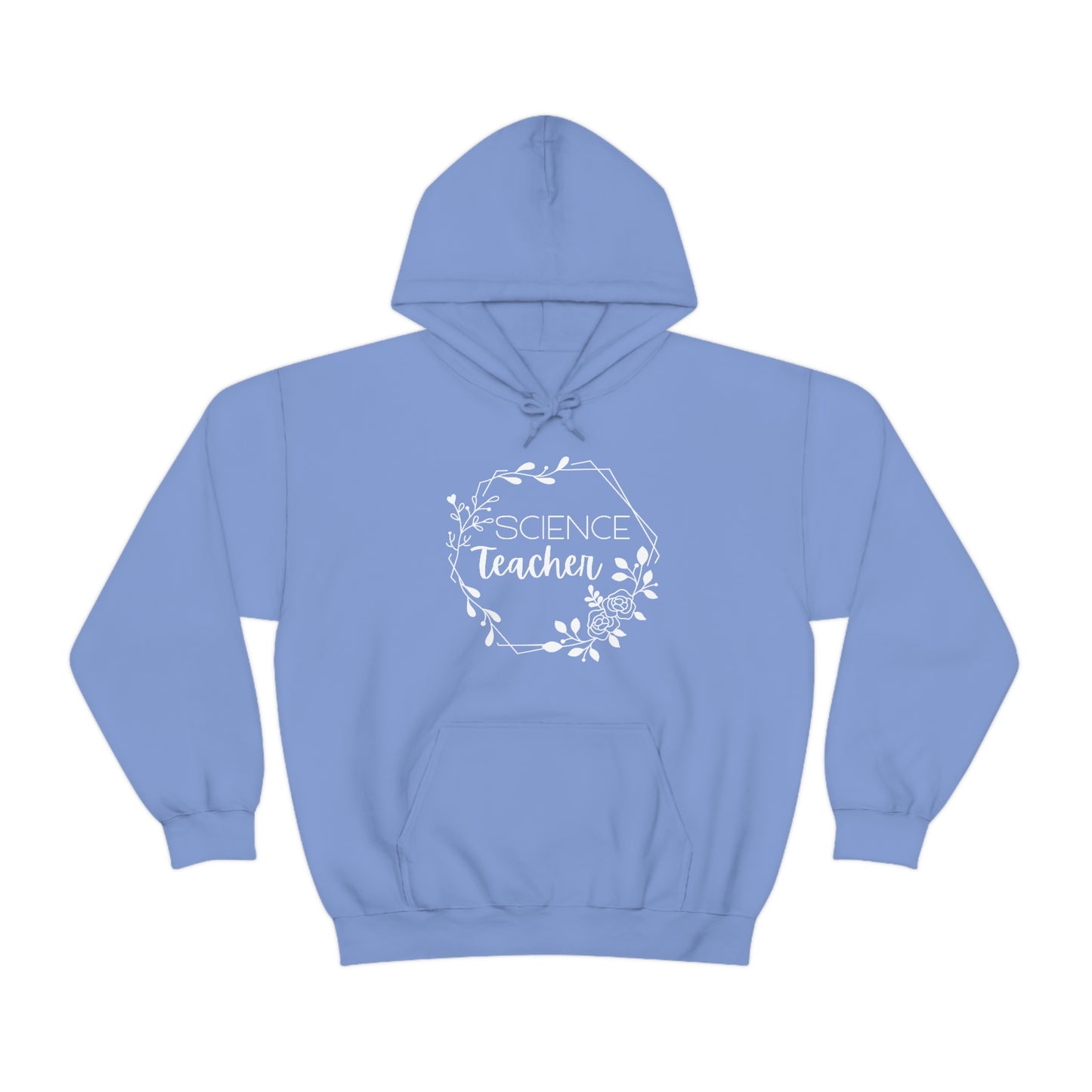 Science Teacher Floral Hexagon Hoodie | Unisex Heavy Blend Sweatshirt