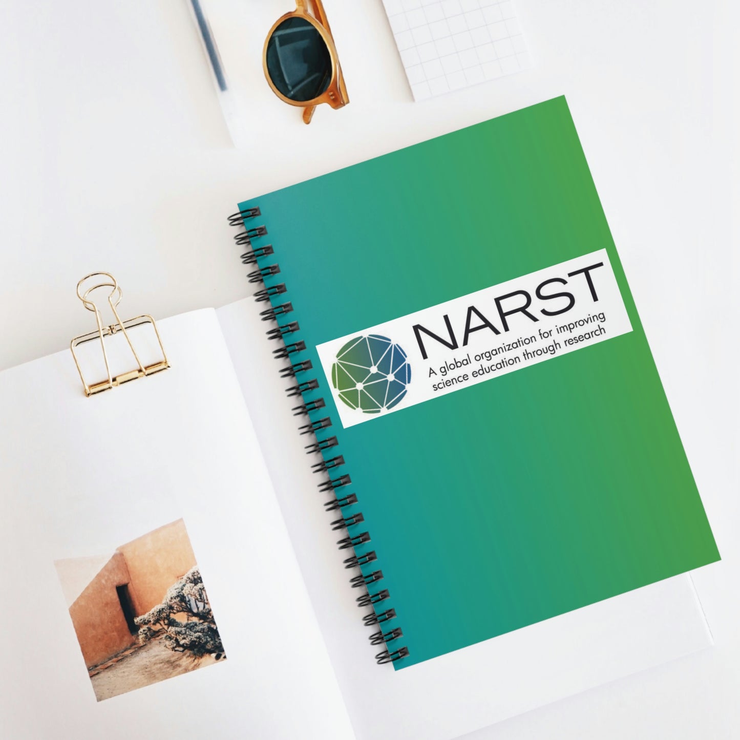 NARST Blue & Green Gradient Spiral Notebook